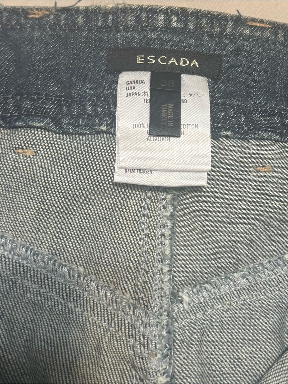 Escada Womens 90s Y2K Horseshoe Pocket Jeans Denim Boot cut Cotton